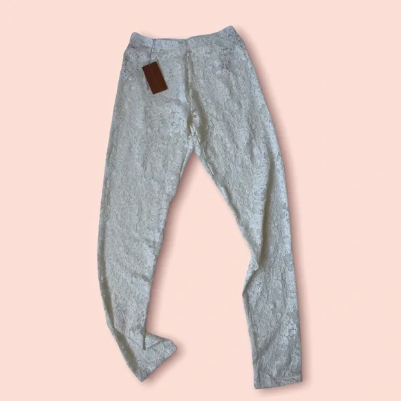 Silvia Tcherassi Farolillo Lace Leggings in Perla M